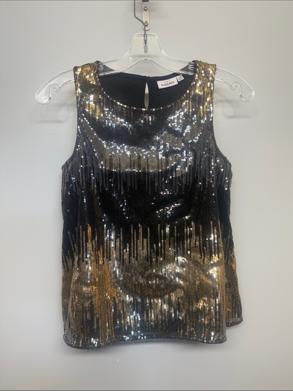 Black and Gold Sequin NYE Party Top